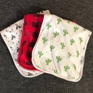 Copper Pearl burp cloths